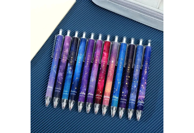 12 Zodiac Signs Pen Pressed in the Middle Pen Black 0.5mm